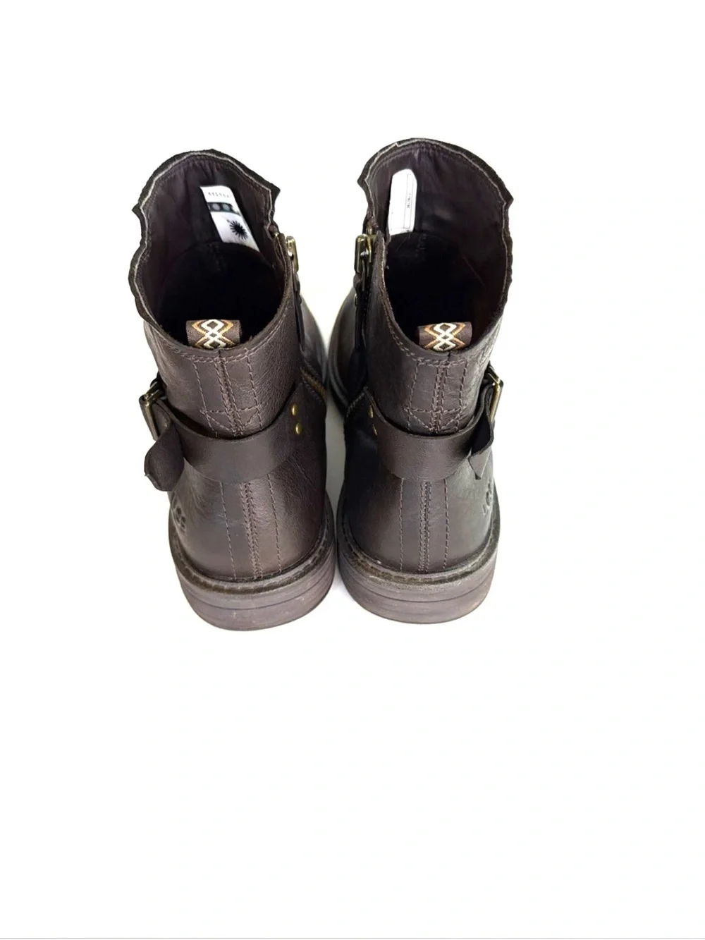 UGG Morrison Dark Brown Leather Side Zip Chelsea Boots Men Size 12